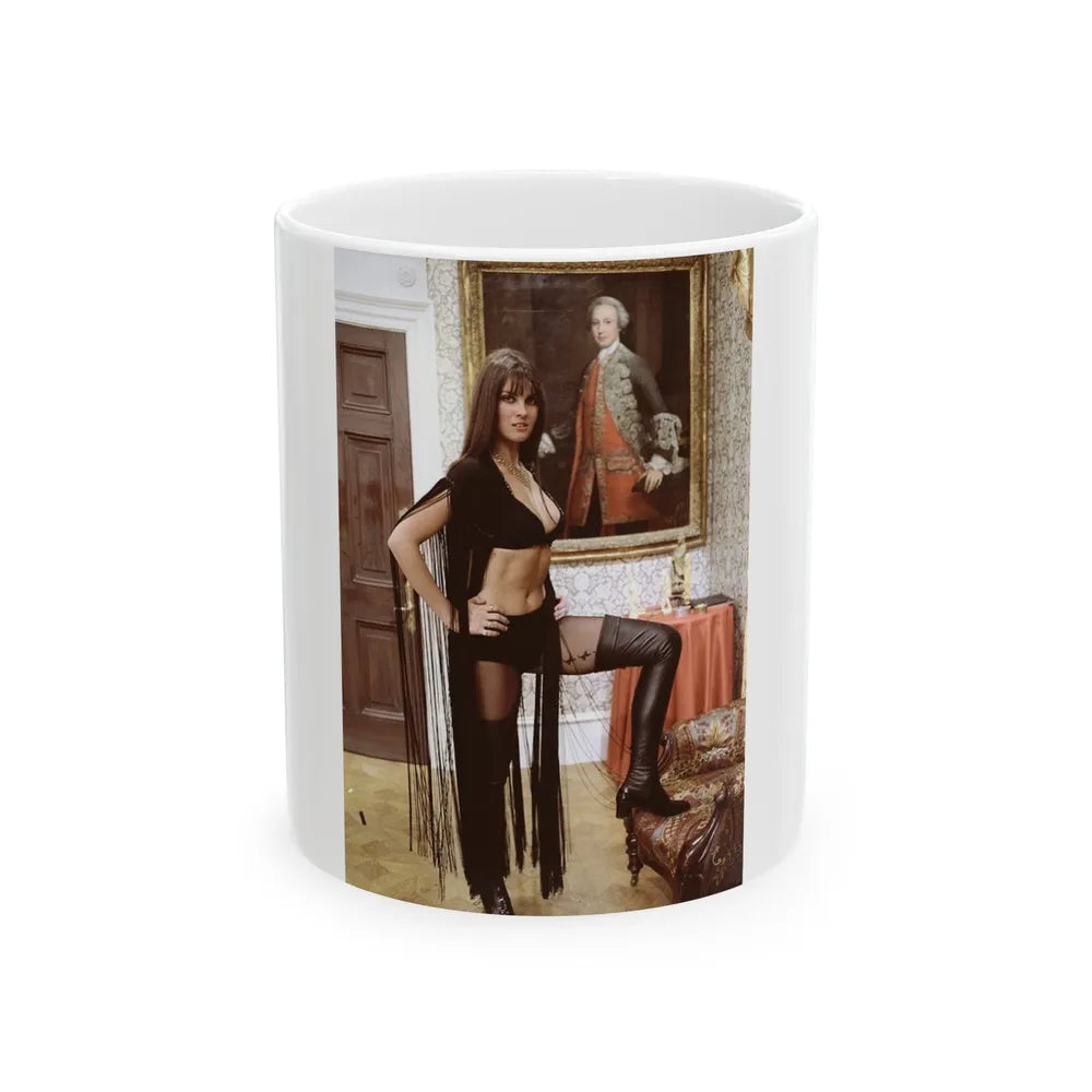 Caroline Munro #253 (Vintage Female Icon) White Coffee Mug-11oz-Go Mug Yourself