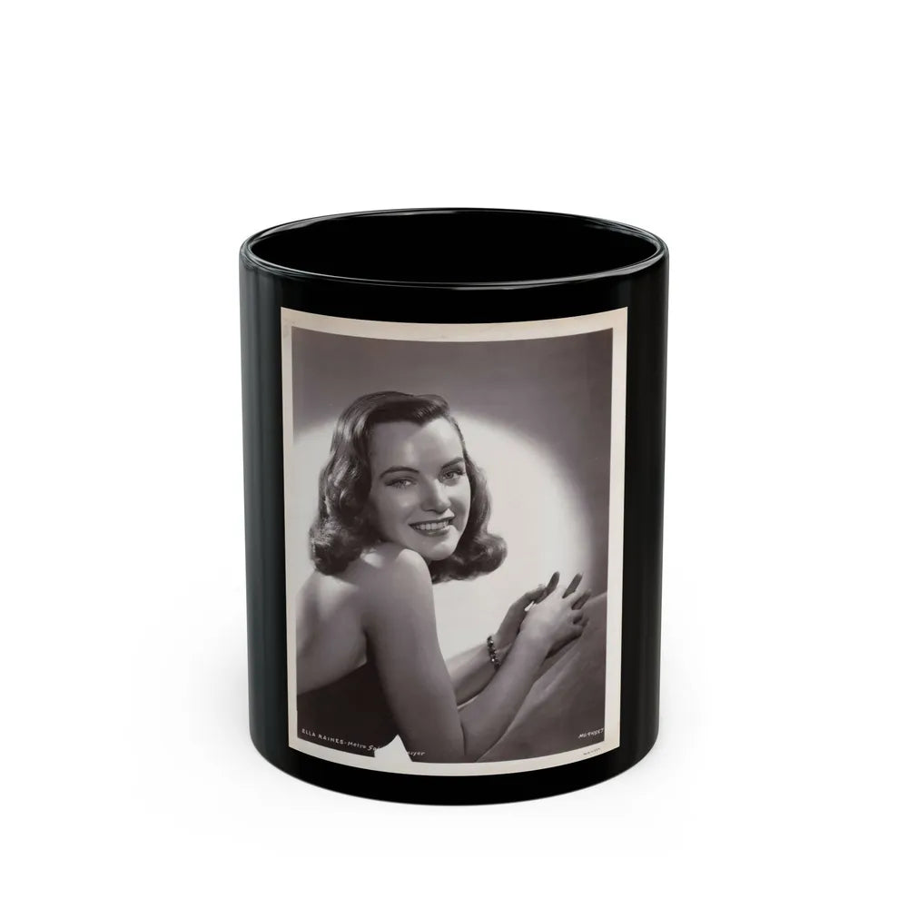 Ella Raines #217 (Vintage Female Icon) Black Coffee Mug-11oz-Go Mug Yourself