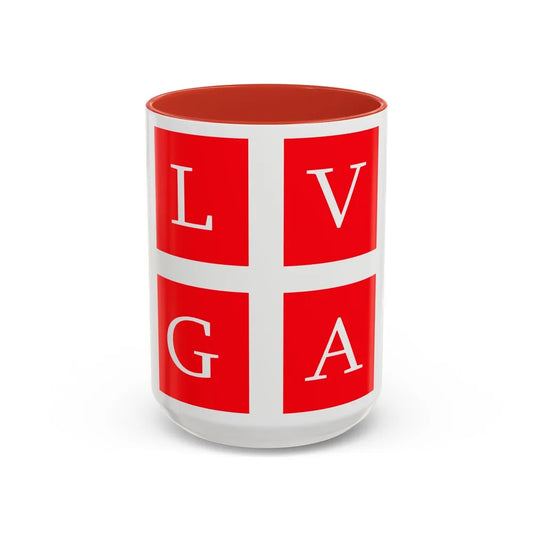 Flag of Lugano Switzerland - Accent Coffee Mug-15oz-Red-Go Mug Yourself