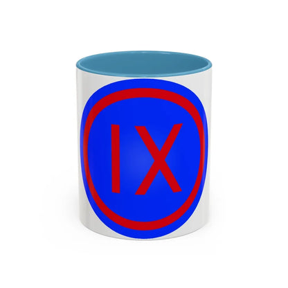 IX Corps (U.S. Army) Accent Coffee Mug-11oz-Light Blue-Go Mug Yourself