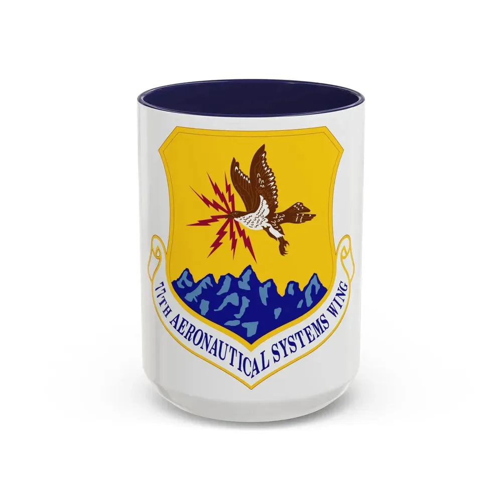 77th Aeronautical Systems Wing (U.S. Air Force) Accent Coffee Mug 15oz Navy - Go Mug Yourself