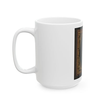 Black Soldier Seated With Pistol In Hand, Watch Chain In Pocket (U.S. Civil War) White Coffee Mug