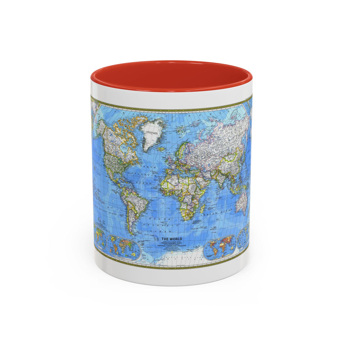 World Map (1981) (Map) Accent Coffee Mug