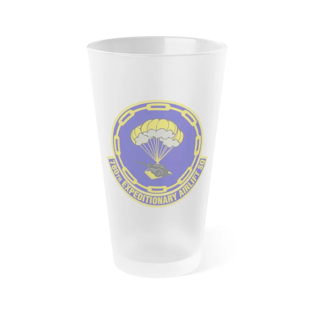 780th Expeditionary Airlift Squadron (U.S. Air Force) Frosted Pint Glass 16oz-16oz-Frosted-Go Mug Yourself