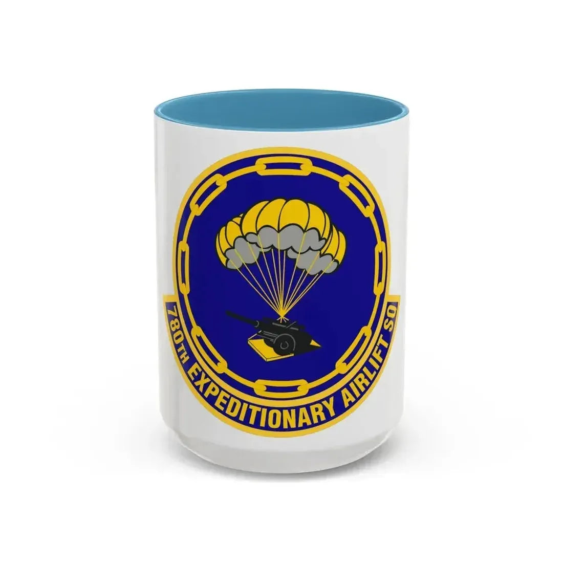 780th Expeditionary Airlift Squadron (U.S. Air Force) Accent Coffee Mug 15oz Light Blue - Go Mug Yourself