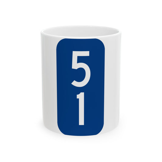 Warren County 51 NY tab (New York) (Road Sign) White Coffee Mug
