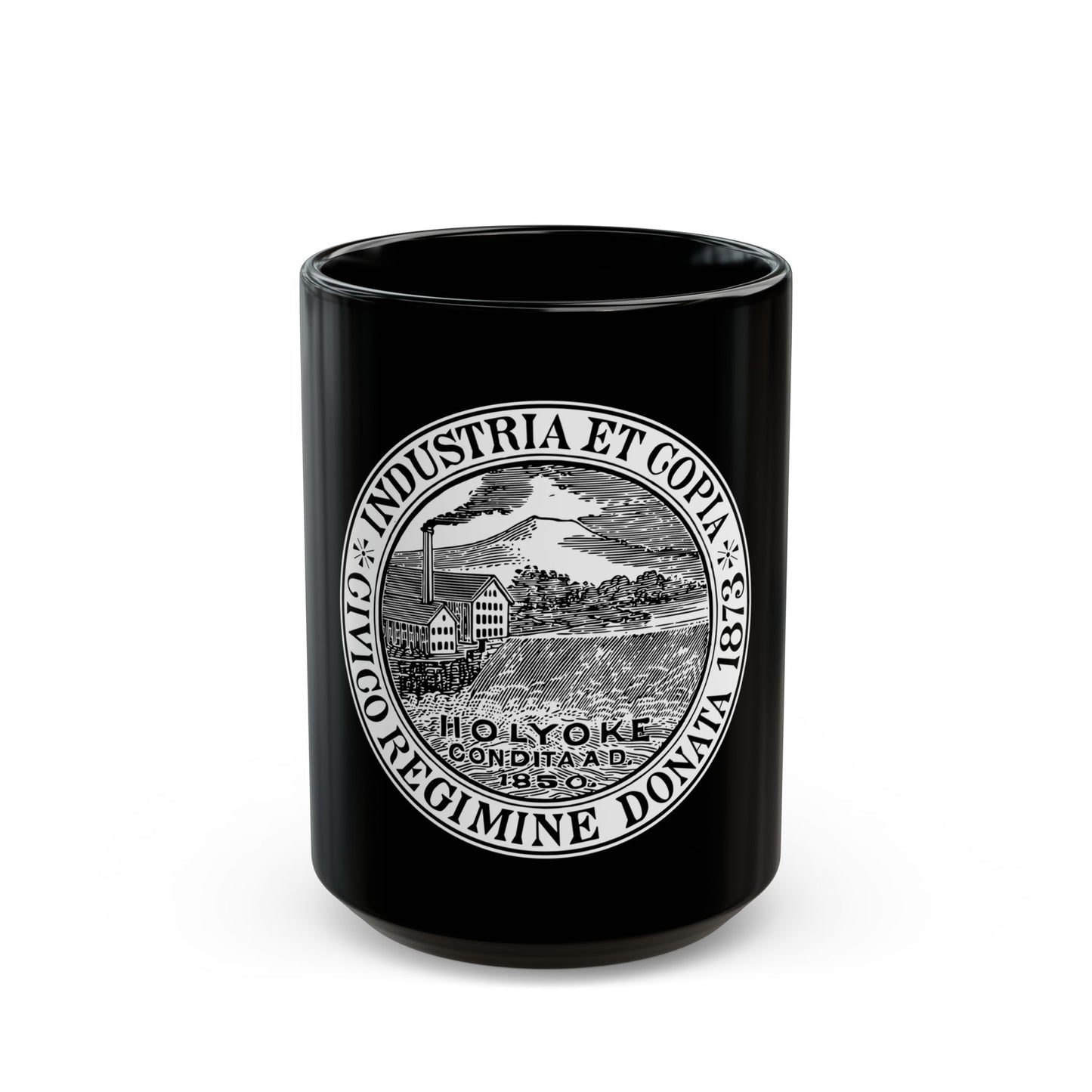 Seal of Holyoke Massachusetts - Black Coffee Mug