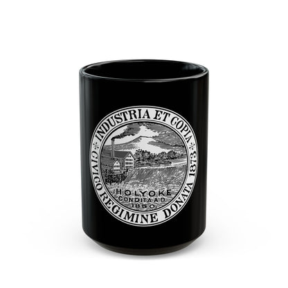 Seal of Holyoke Massachusetts - Black Coffee Mug