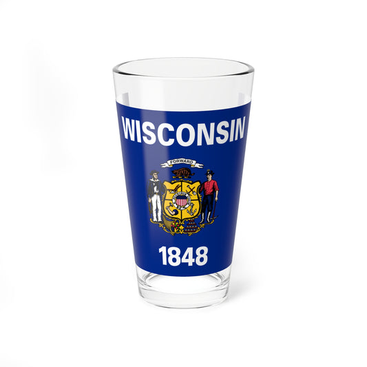 Flag of Wisconsin 3-2 (United States) Pint Glass 16oz