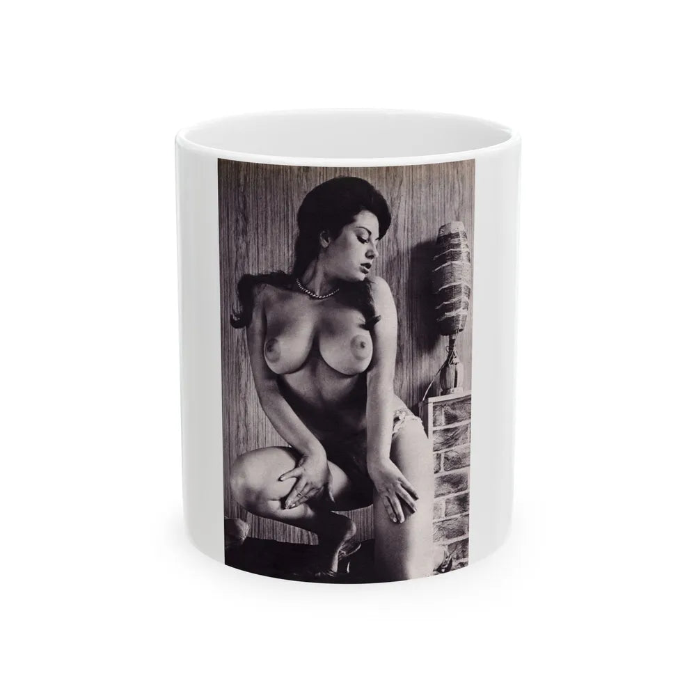 June Palmer #245 - Topless (Vintage Female Icon) White Coffee Mug-11oz-Go Mug Yourself