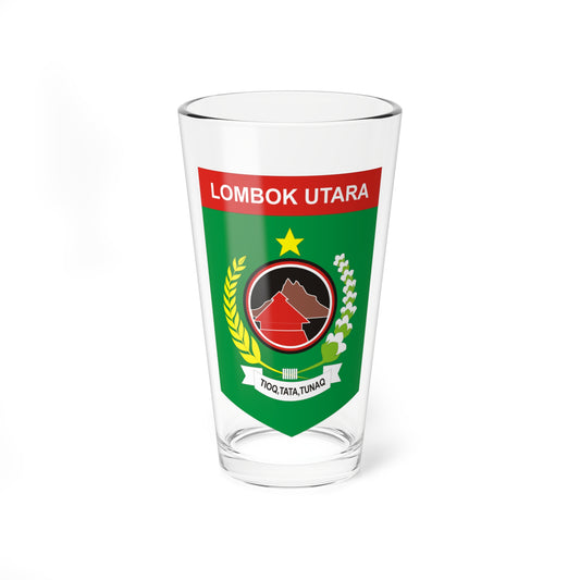 Seal of Lombok Utara Regency (Indonesia) (Coat of Arms) Pint Glass 16oz