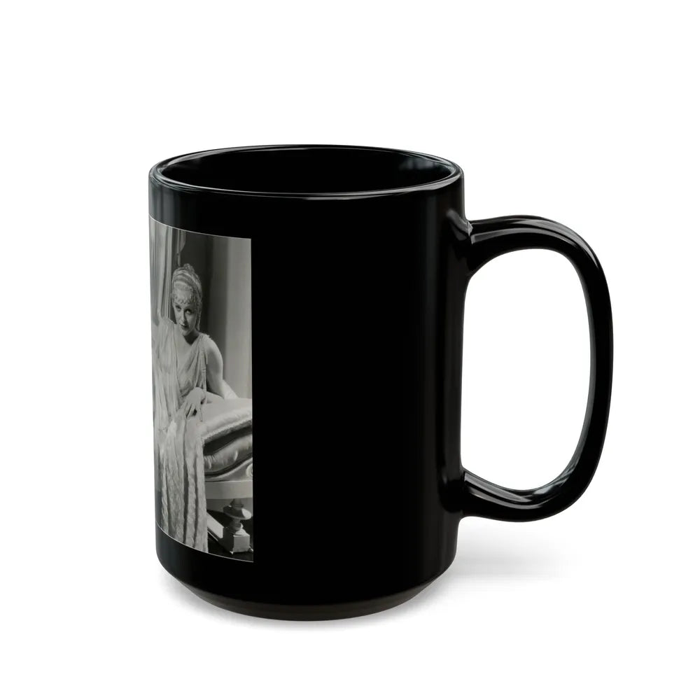 Gloria Stuart #09 (Vintage Female Icon) Black Coffee Mug-Go Mug Yourself