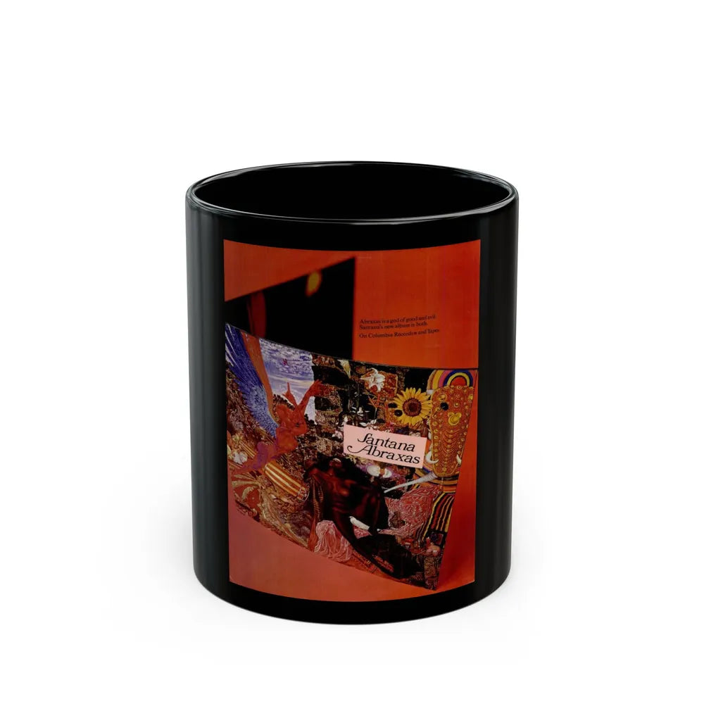 Santana - Abraxas 1970 (Music Poster) Black Coffee Mug-11oz-Go Mug Yourself