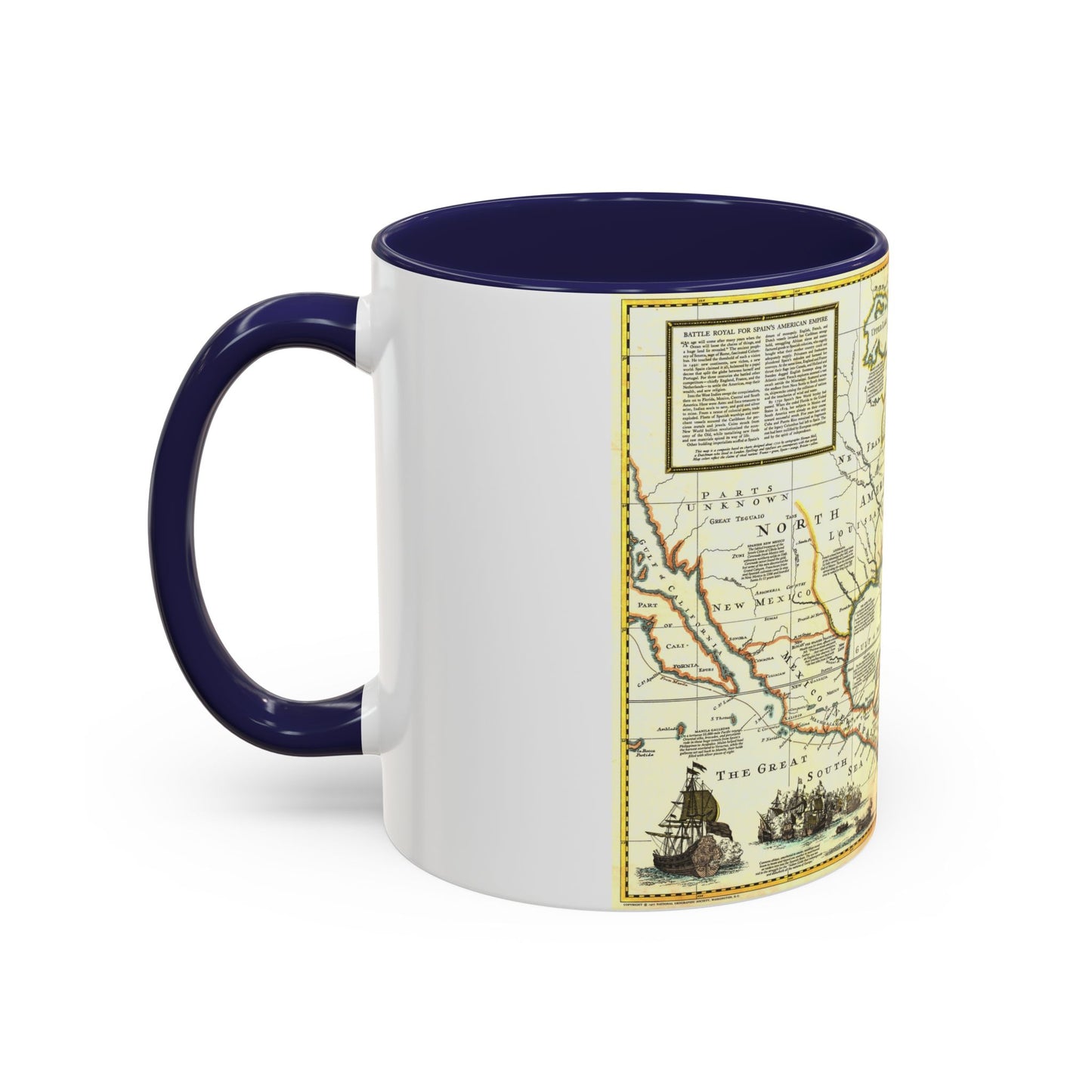 North America - Colonization and Trade (1977) (Map) Accent Coffee Mug