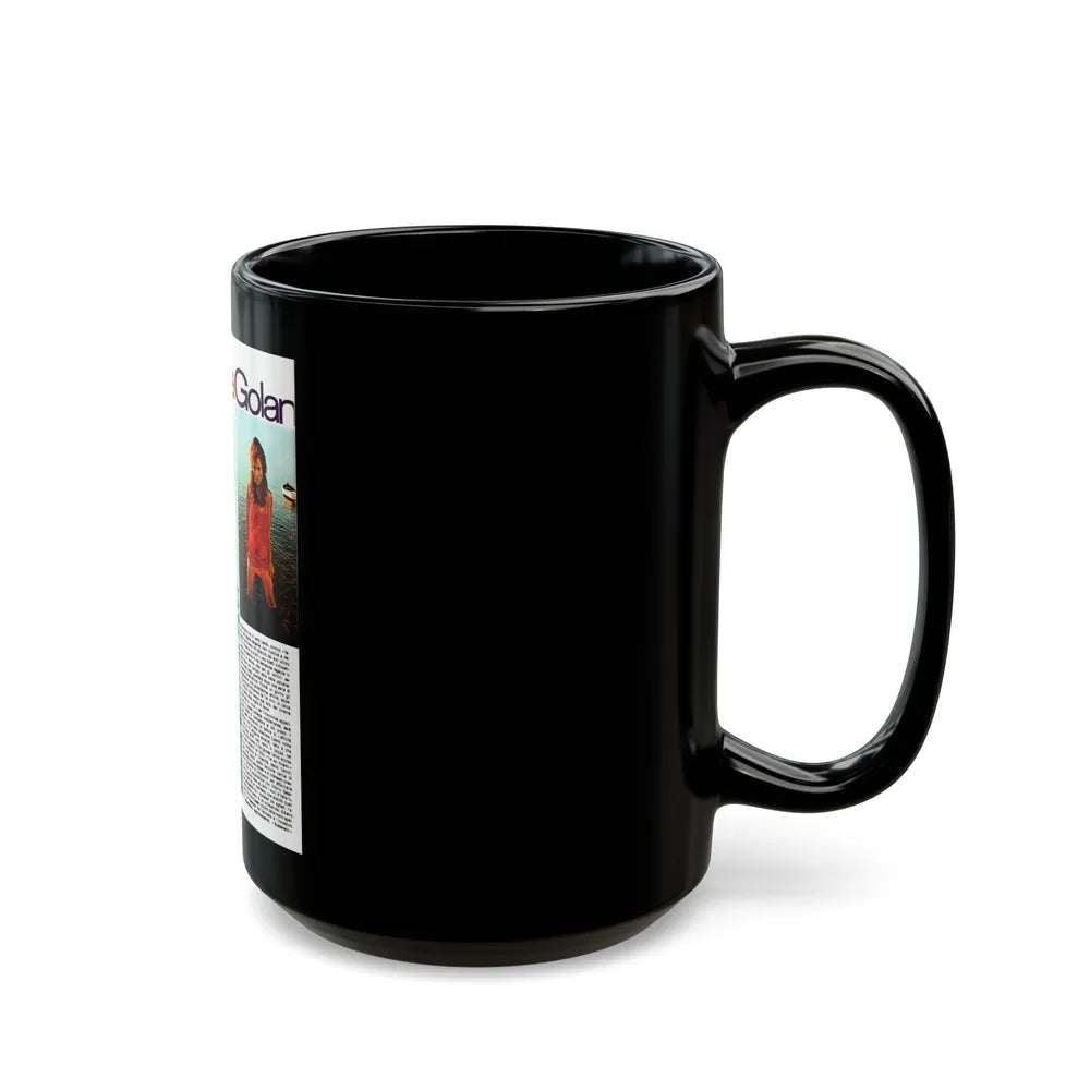 Gila Golan #128 - See through white wet top 1 (Vintage Female Icon) Black Coffee Mug-Go Mug Yourself