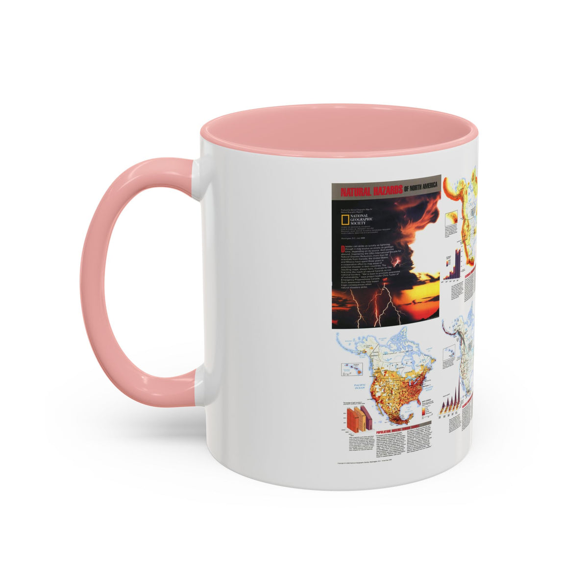 North America - Natural Hazards (1998) (Map) Accent Coffee Mug