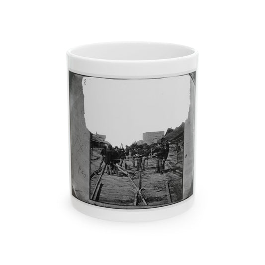 Atlanta, Georgia. Sherman's Men Tearing Up Railroad Track (U.S. Civil War) White Coffee Mug