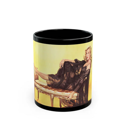 Leslie Parrish #205 (Vintage Female Icon) Black Coffee Mug-11oz-Go Mug Yourself