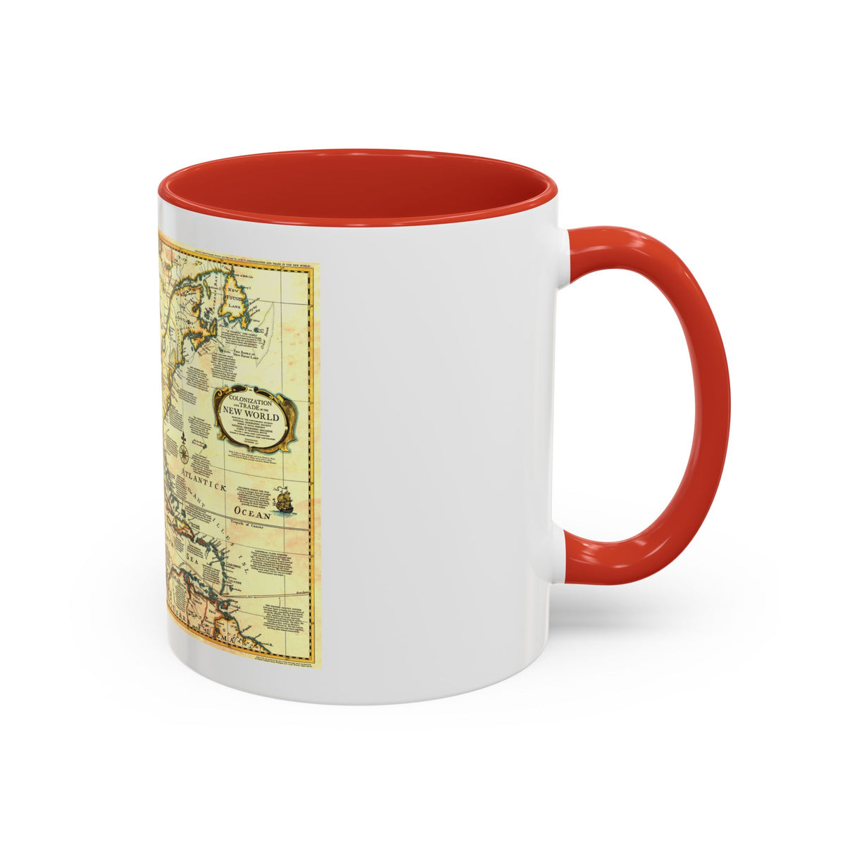 North America - Colonization and Trade (1977) (Map) Accent Coffee Mug