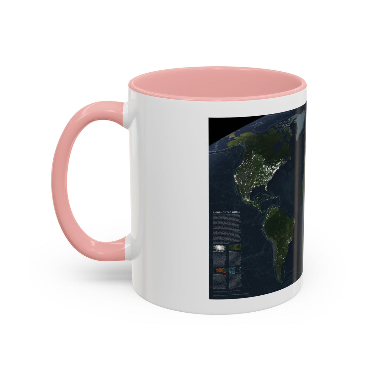 World Map - Earth at Night (2004) (Map) Accent Coffee Mug