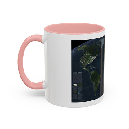 World Map - Earth at Night (2004) (Map) Accent Coffee Mug