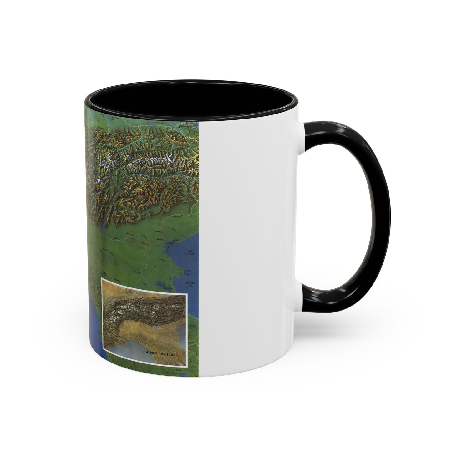 Alps, The - Europe's Backbone (1965) (Map) Accent Coffee Mug