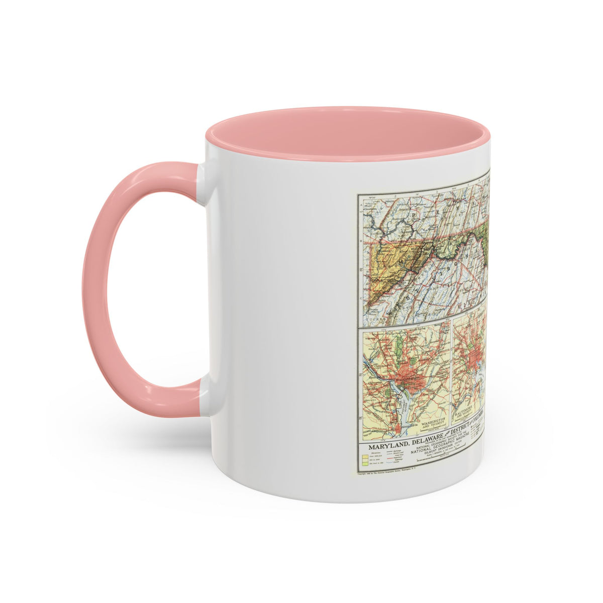 USA - Maryland, Delaware (1927) (Map) Accent Coffee Mug