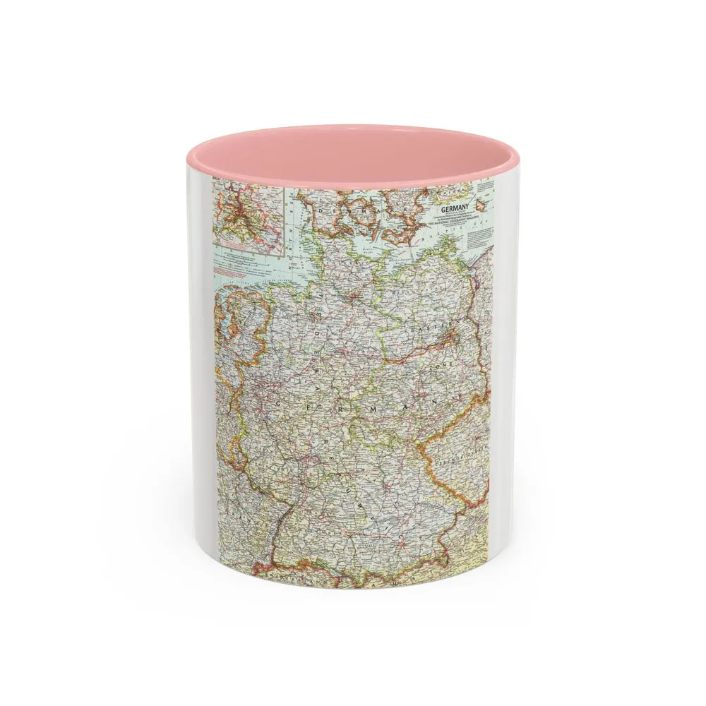 Germany (1959) (Map) Accent Coffee Mug-11oz-Pink-Go Mug Yourself