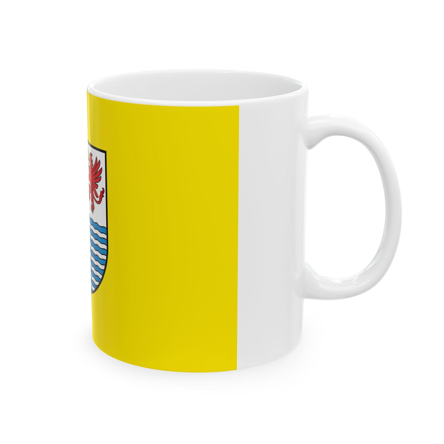 Flag of Mecklenburgische Seenplatte Germany - White Coffee Mug-Go Mug Yourself