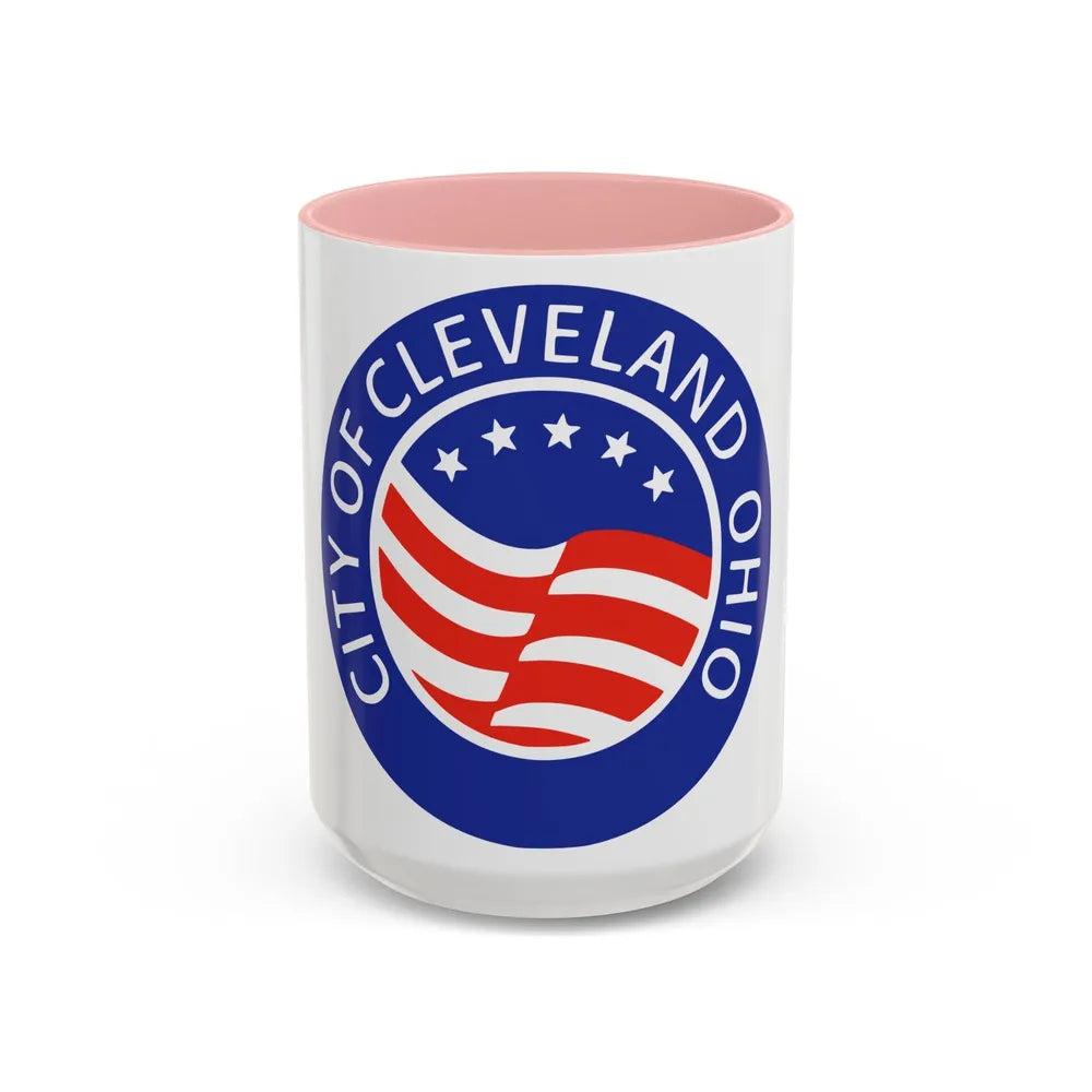 Seal of Cleveland Ohio - Accent Coffee Mug-15oz-Pink-Go Mug Yourself