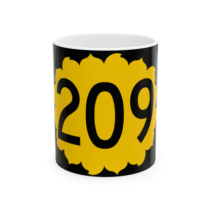 K-209 (Kansas) (Road Sign) White Coffee Mug