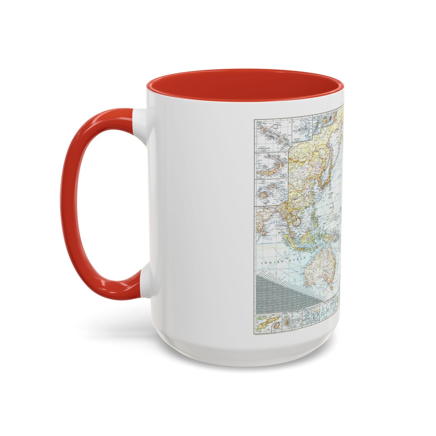 Tasse à café Accent sur l'océan Pacifique et la baie du Bengale (1943) (carte)