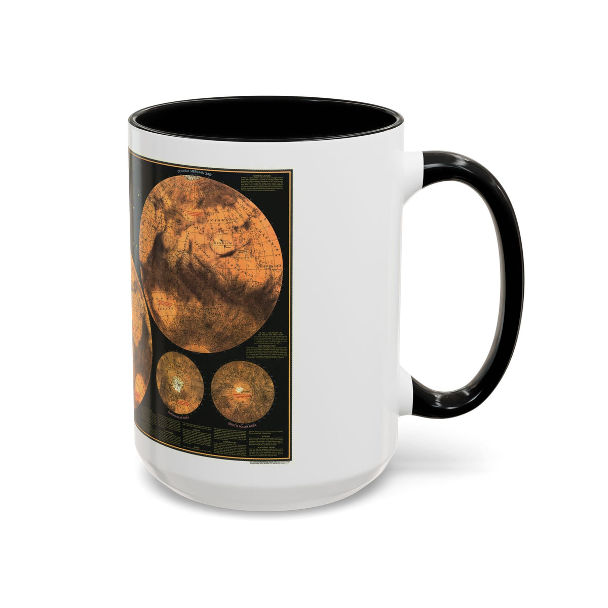 Space - MARS The Red Planet (1973) (Map) Accent Coffee Mug