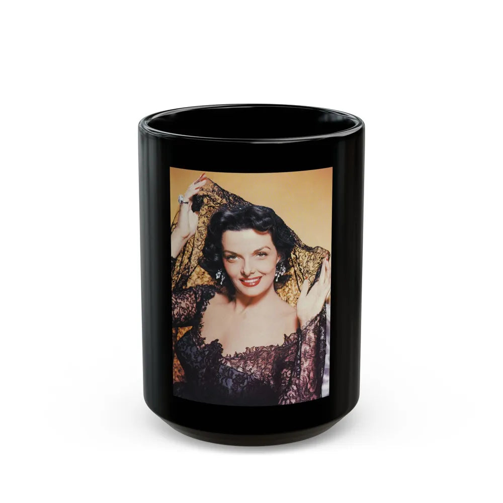 Jane Russell #198 (Vintage Female Icon) Black Coffee Mug-15oz-Go Mug Yourself