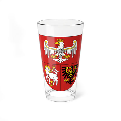 POL województwo warmińsko-mazurskie COA (Poland) (Coat of Arms) Pint Glass 16oz