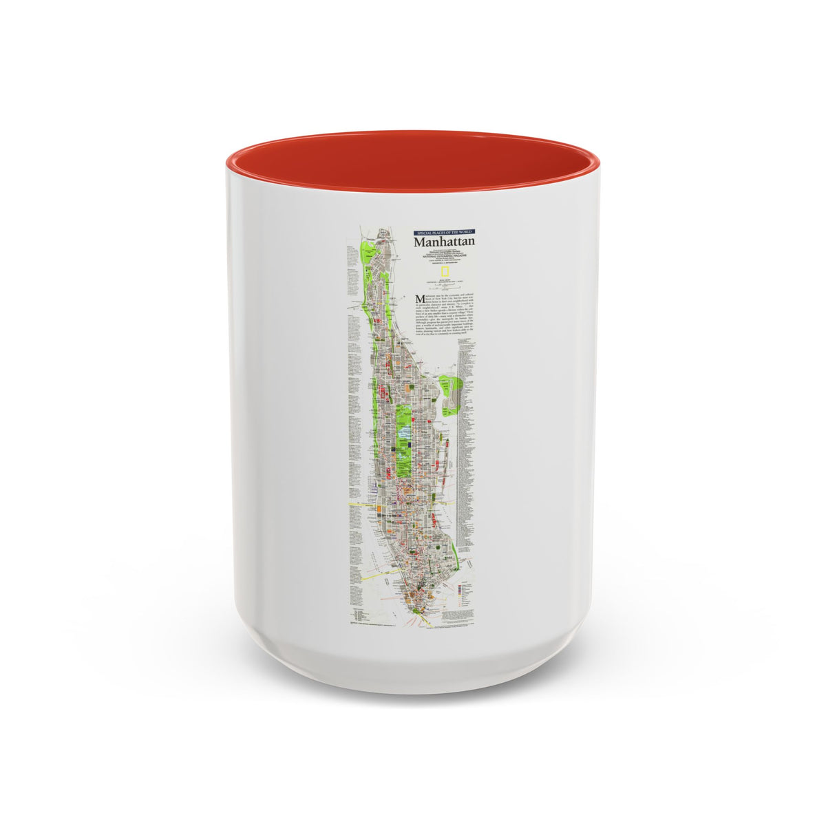 USA - Manhattan (1990) (Map) Accent Coffee Mug
