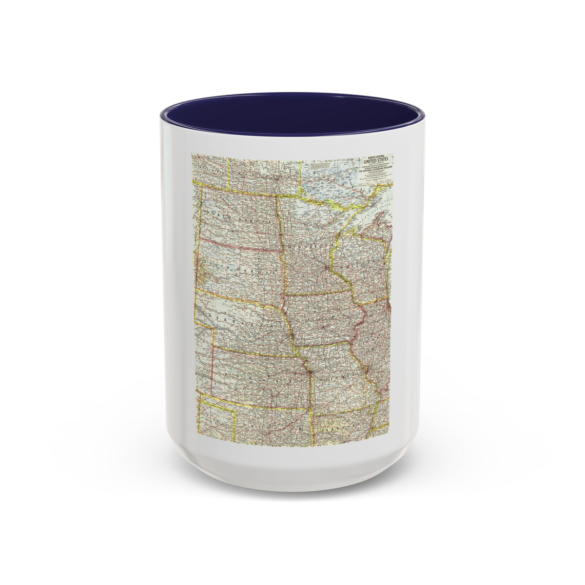 USA - North Central (1958) (Map) Accent Coffee Mug