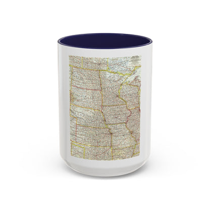USA - North Central (1958) (Map) Accent Coffee Mug