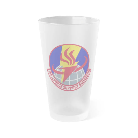 786th Force Support Squadron (U.S. Air Force) Frosted Pint Glass 16oz-Go Mug Yourself