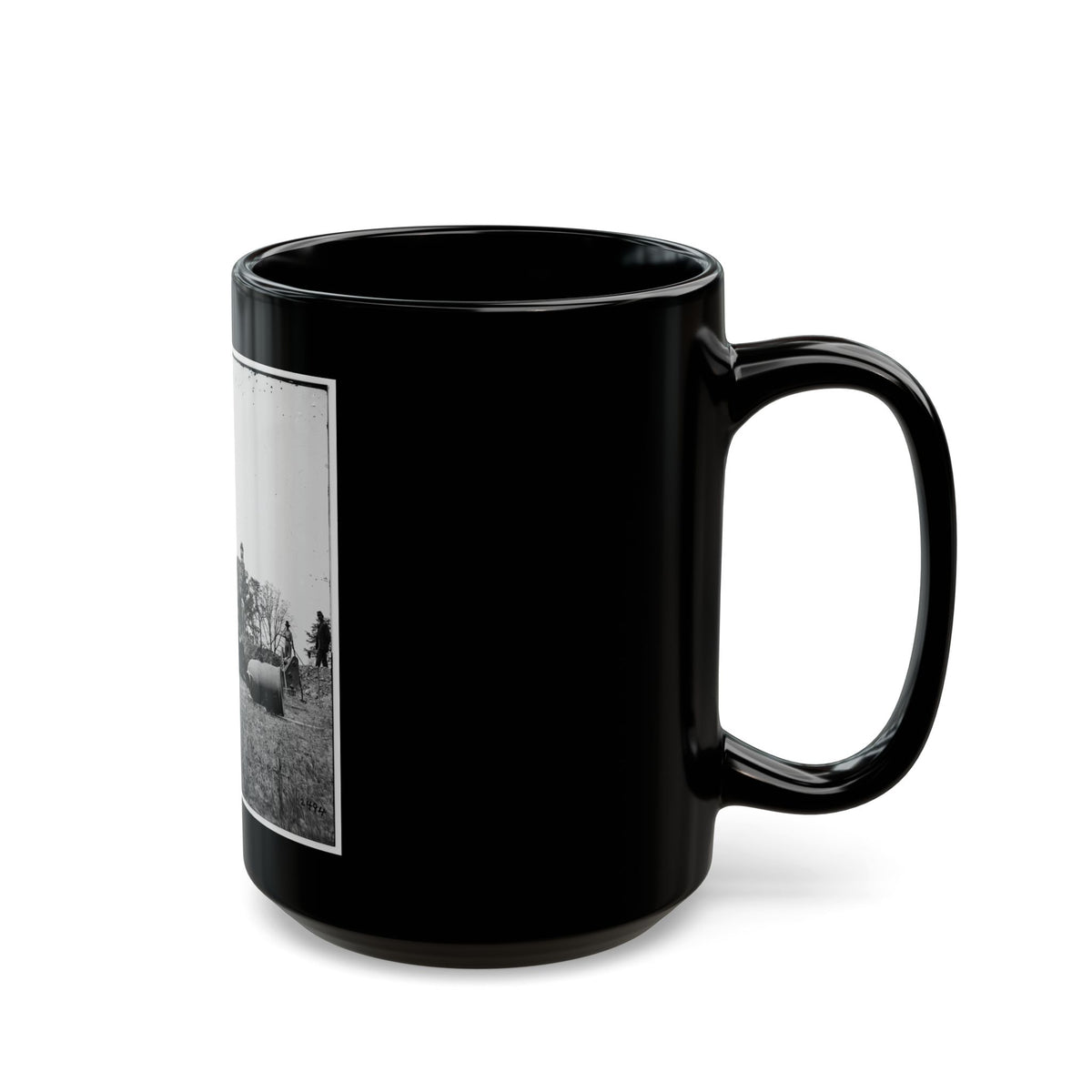 James River, Va. Work Party And Mortars At  Butler's Crow's Nest (U.S. Civil War) Black Coffee Mug