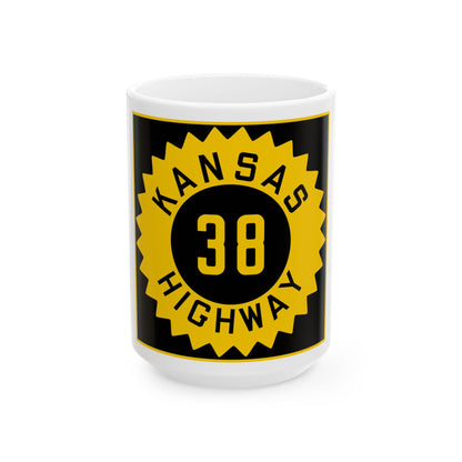 K-38 1926 (Kansas) (Road Sign) White Coffee Mug