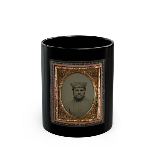 William W. Smith Of Company G And Company K, 4th Massachusetts Infantry Regiment In Uniform And Tricorn Hat (U.S. Civil War) Black Coffee Mug