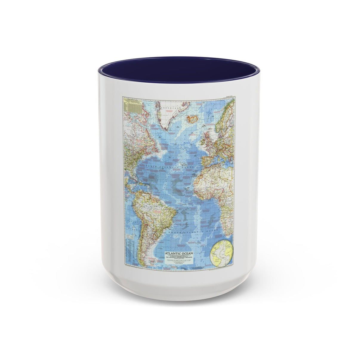 Atlantic Ocean (1955) (Map) Accent Coffee Mug
