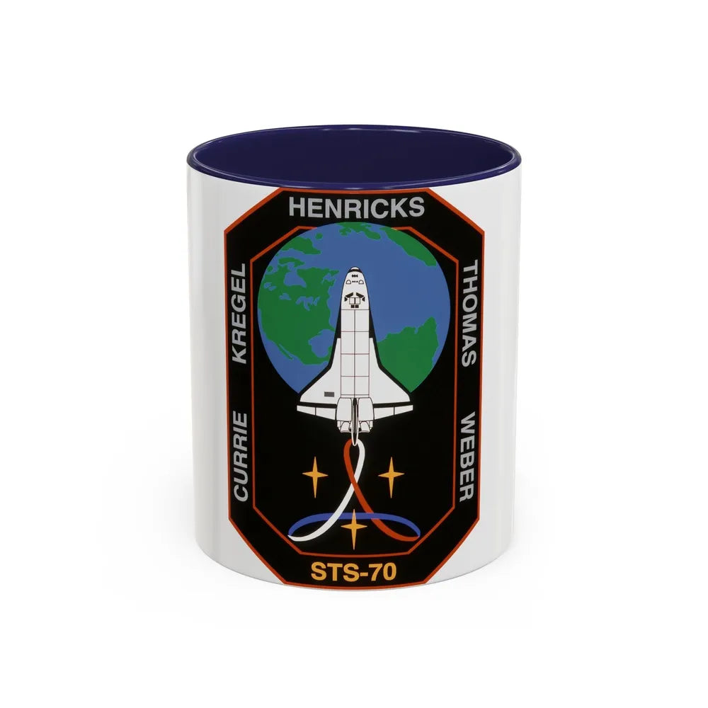 STS 70 (NASA) Accent Coffee Mug-11oz-Navy-Go Mug Yourself