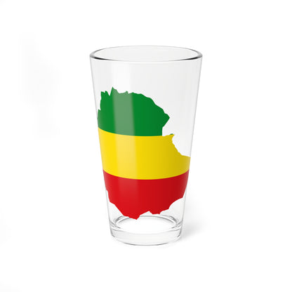 Flag map of Ethiopia 1993-1996 (Ethiopia) Pint Glass 16oz