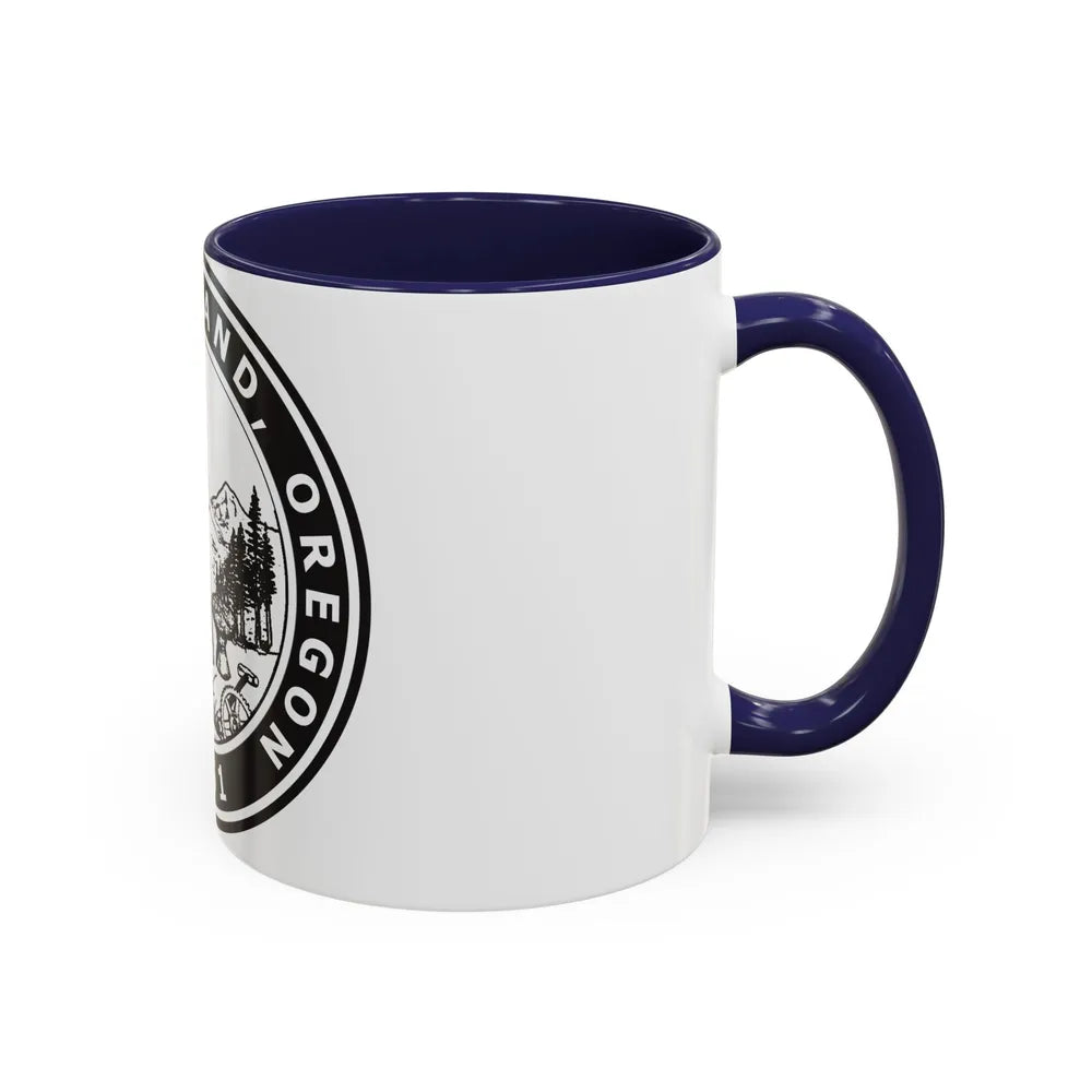 Seal of Portland Oregon - Accent Coffee Mug-Go Mug Yourself