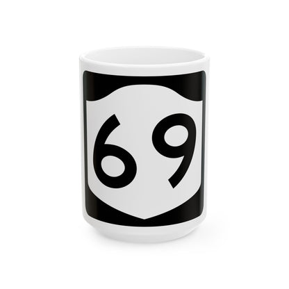 NY-69 (New York) (Road Sign) White Coffee Mug