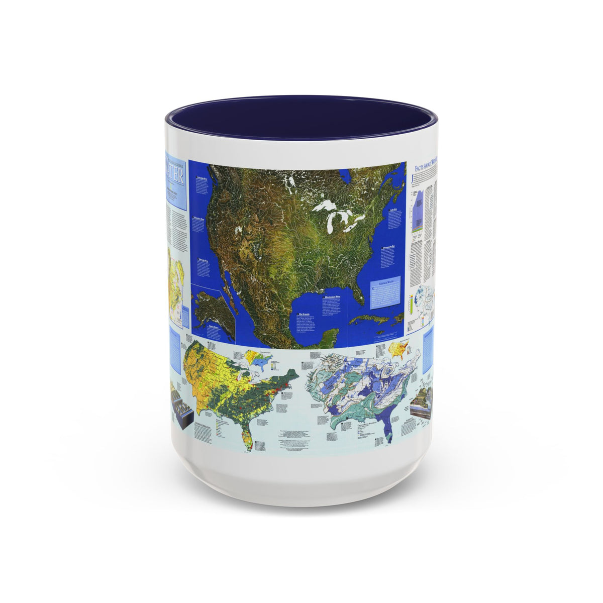 North America - Water- Precious Resource (1993) (Map) Accent Coffee Mug