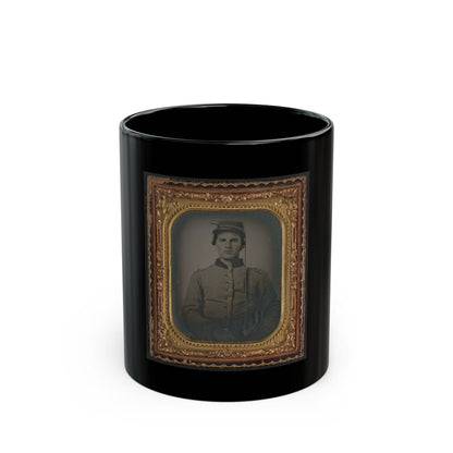 Unidentified Soldier In Confederate Uniform With Cavalry Sword (U.S. Civil War) Black Coffee Mug