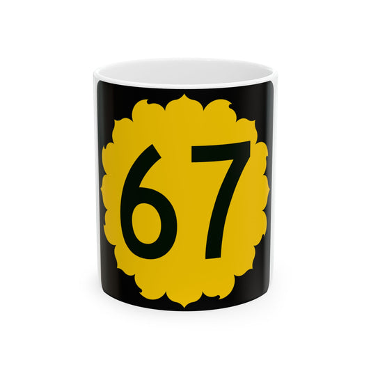 K-67 (Kansas) (Road Sign) White Coffee Mug
